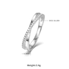 X-shaped S925 silver plated platinum Moissanite couple style women's ring, 33 points D-grade 1